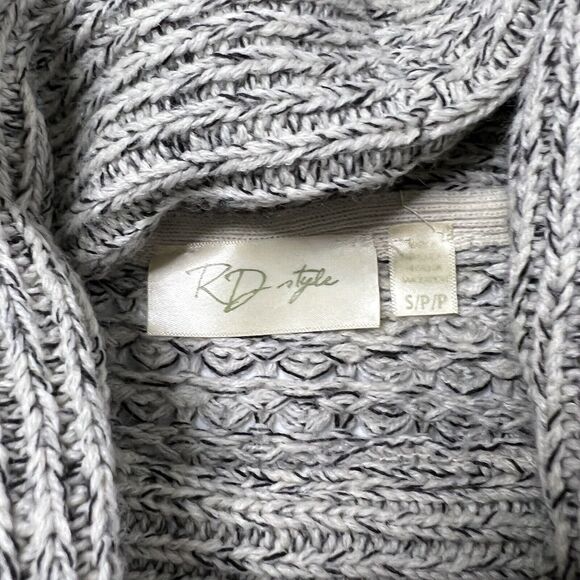 RD Style Women's L/S Harriette Cowl Neck Sweater Small Off-White Black - Picture 4 of 8